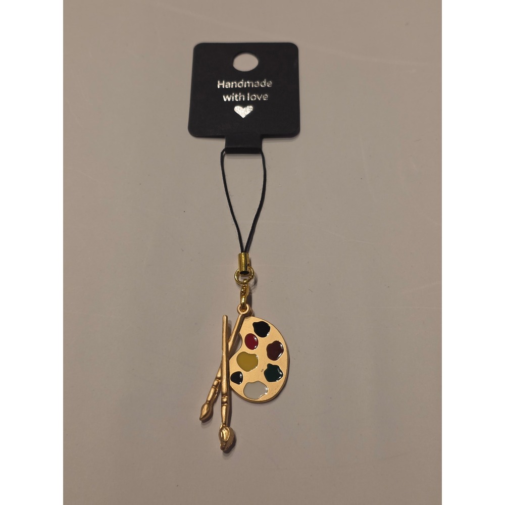 Artist Paint & Brush Phone Charm Handmade